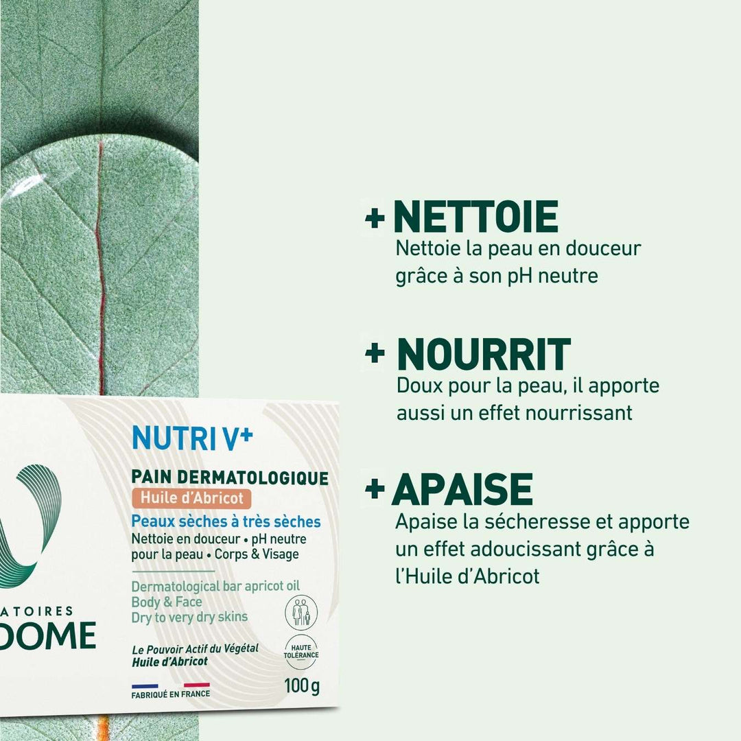 Pain Dermatologique Huile d'Abricot - 100g